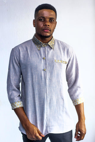 CHEMISE COURTES MACHES POCHE INTERIEURE COL EN PAGNE HOMME