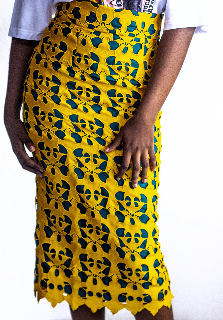 JUPE TAILLE HAUTE GUIPURE FEMME