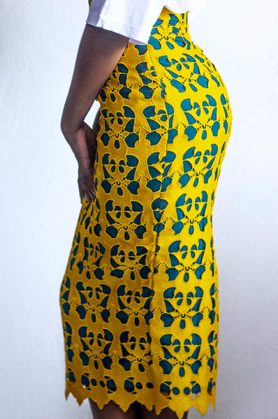 JUPE TAILLE HAUTE GUIPURE FEMME