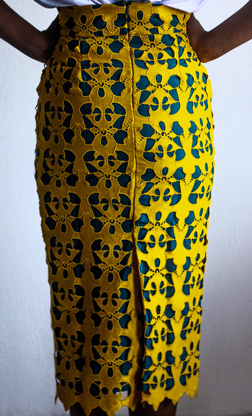JUPE TAILLE HAUTE GUIPURE FEMME
