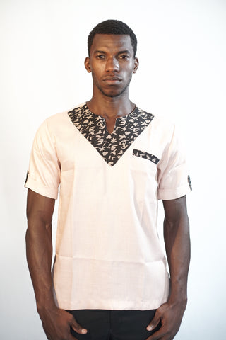 CHEMISE SANS COL COTON HOMME