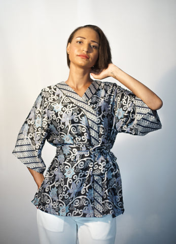 KIMONO  SET PAGNE SOIE FEMME