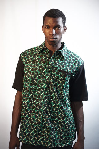 CHEMISE COURTES MANCHES VERT HOMME
