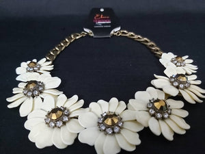 COLLIER DE FLEURS ER STRASS