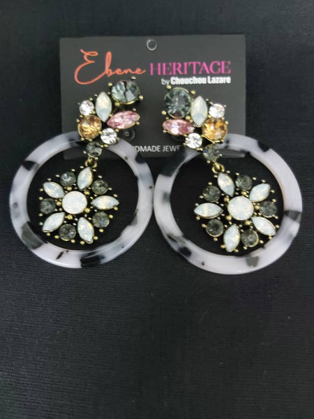 BOUCKLES D'OREILLES MIX GEMMES ROUNDES