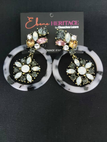 BOUCKLES D'OREILLES MIX GEMMES ROUNDES