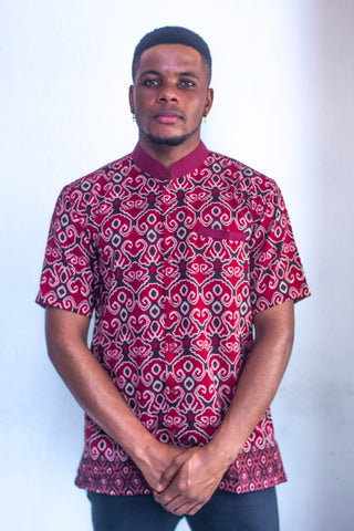 CHEMISE COURTES MANCHES COL MAO POCHE INTERIEURE HOMME