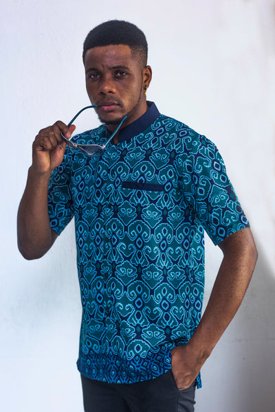 CHEMISE COURTES MANCHES COL MAO POCHE INTERIEURE HOMME