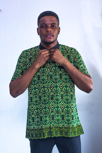 CHEMISE COURTES MANCHES COL MAO POCHE INTERIEURE HOMME