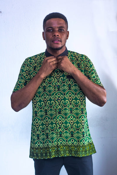 CHEMISE COURTES MANCHES COL MAO POCHE INTERIEURE HOMME