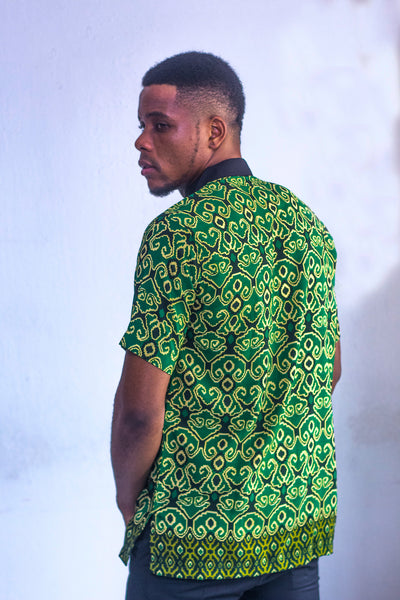 CHEMISE COURTES MANCHES COL MAO POCHE INTERIEURE HOMME