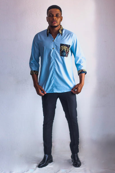CHEMISE COURTES MACHES POCHE INTERIEURE COL EN PAGNE HOMME