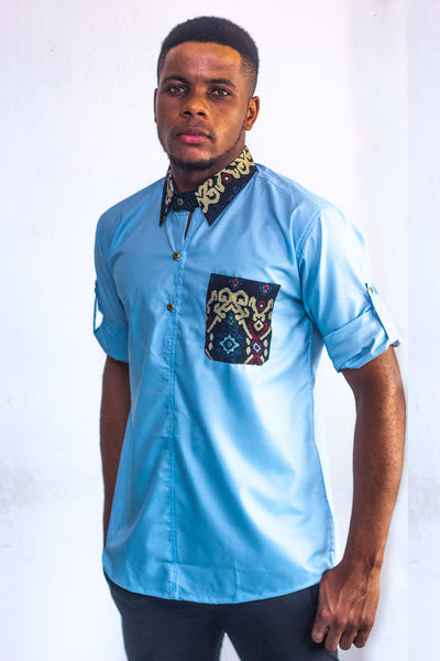 CHEMISE COURTES MACHES POCHE INTERIEURE COL EN PAGNE HOMME