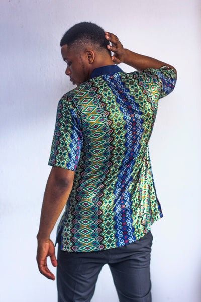 CHEMISE COURTES MANCHES COL MAO POCHE INTERIEURE HOMME
